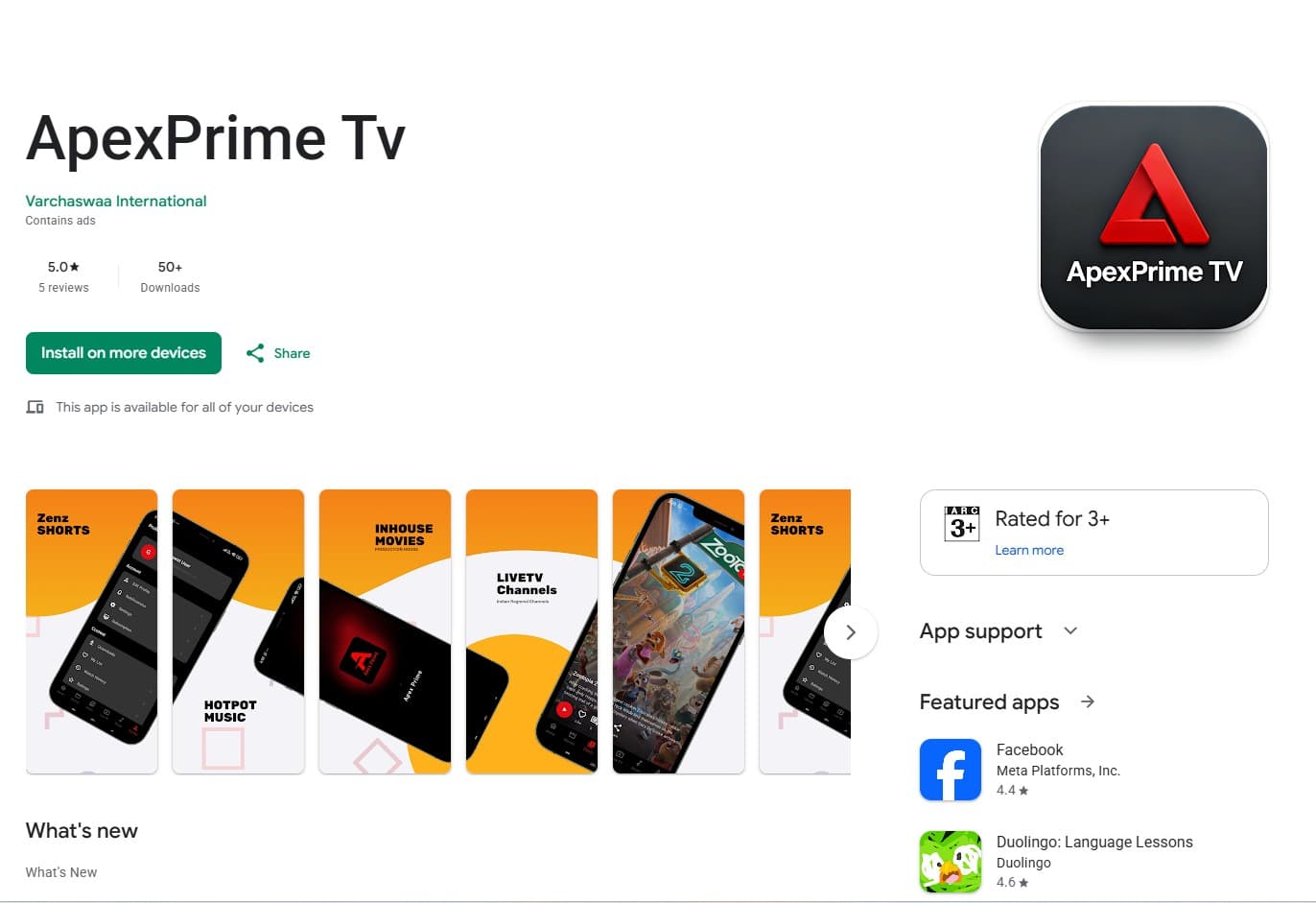 Apex Prime OTT project screenshot